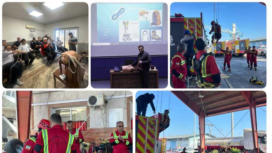 برگزاری دوره تخصصی امداد و نجات در ارتفاع برای آتش‌نشانان بندر نوشهر